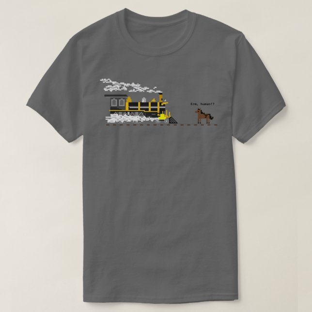 Camiseta Cavalo Vs Comboio 1 (Frente do Design)