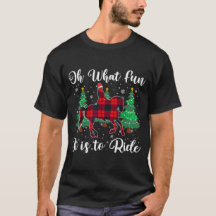 Camiseta Cavalo Xadrez Búfalo Vermelho Oh Que Diversão É Ca