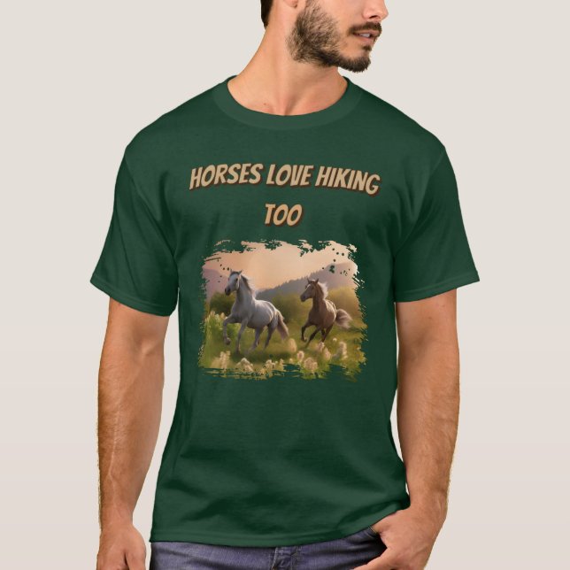 Camiseta Cavalos Adoram Amigo Hikingoo (Frente)
