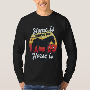Camiseta Cavalos Andando em Cavalo Retro Cabeça de Cavaleir