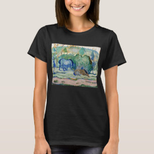 Camiseta Cavalos arrasados por Franz Marc, Vintage Fine Art