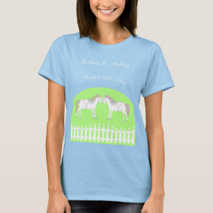 Camiseta Cavalos Brancos Lindos para Casamentos Personaliza
