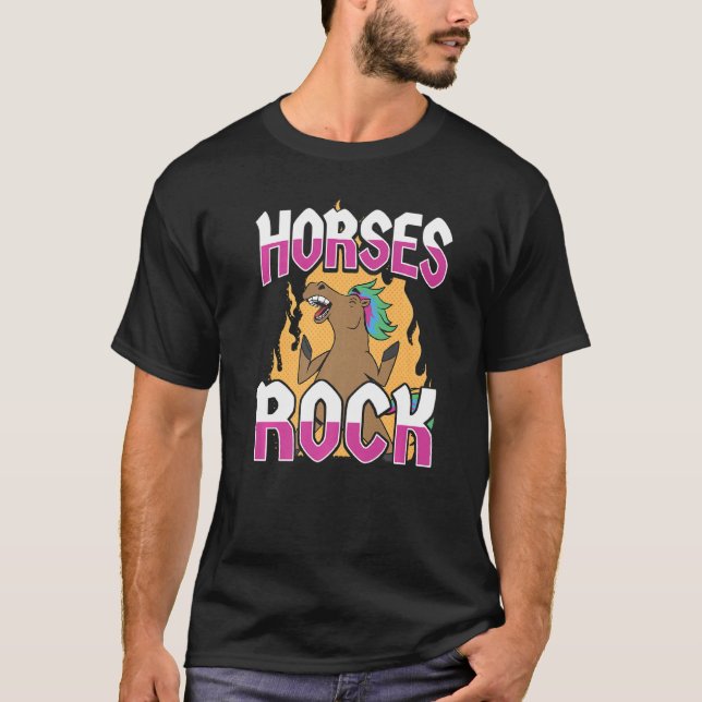 Camiseta Cavalos Cavaleiros Cavaleiros do Cavalo Rock Horse (Frente)