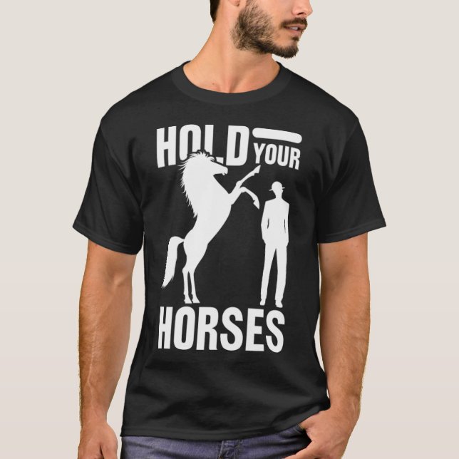 Camiseta Cavalos Cavalos Engraçados Presente Doente Dormind (Frente)