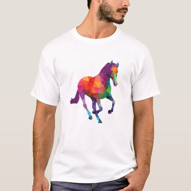 Camiseta Cavalos Cavalos Equestres Geométricos Cavalos Eque (Frente)