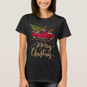 Camiseta Cavalos Conduzindo Caminhão de Árvore de Natal Gif