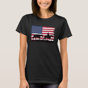 CAMISETA CAVALOS DA BANDEIRA AMERICANA PATRIÓTICO  DIVERSÃO