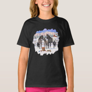 Camiseta Cavalos De Cinza De Grulla Appaloosa Em Fazenda De
