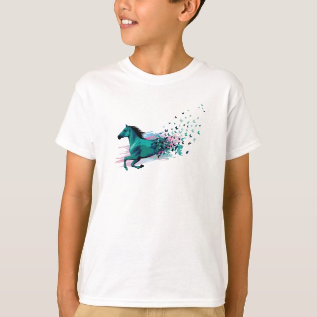 Camiseta Cavalos de Ferradura Cavalos Cavalgando Presente I (Frente)