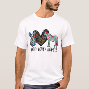 Camiseta Cavalos de Paz Engraçados Presente para Sobreviven