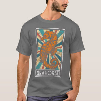 Camiseta Cavalos do Mar Nadando Crachás Aquário