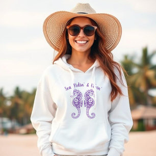 Camiseta Cavalos-do-mar-Pescador Core-Havaí-Roxo Tropical
