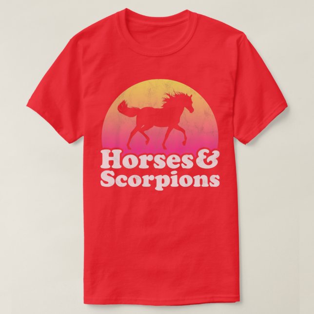 Camiseta Cavalos e Escorpiões Presentes para Amantes de Cav (Frente do Design)