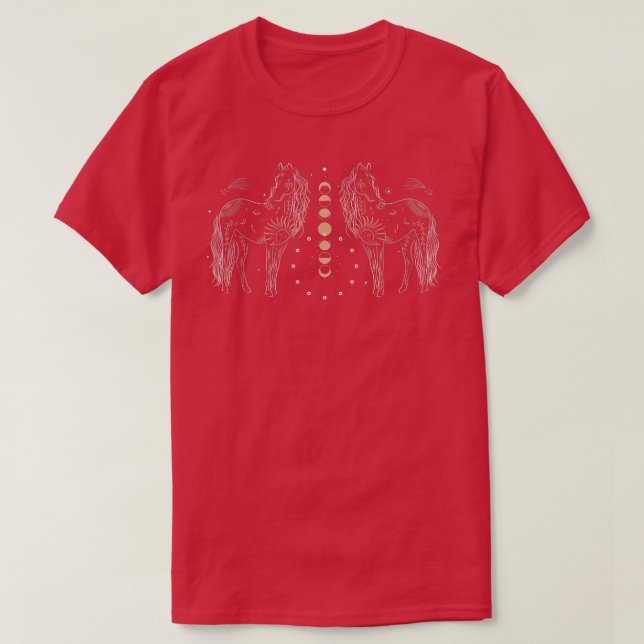 Camiseta Cavalos e Fases da Lua (Frente do Design)