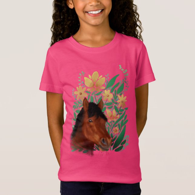 Camiseta Cavalos e Flores (Frente)