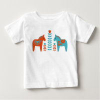 Cavalos e Flores de Arte Foliar Escandinava