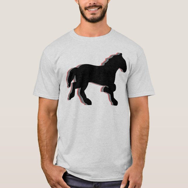Camiseta cavalos empilhados (Frente)