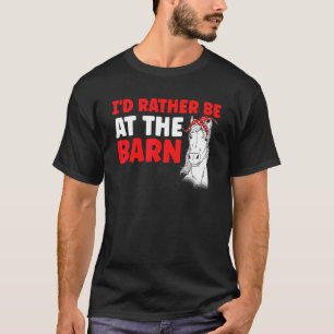 Camiseta Cavalos Equestre Eu Preferiria Estar No Estábulo