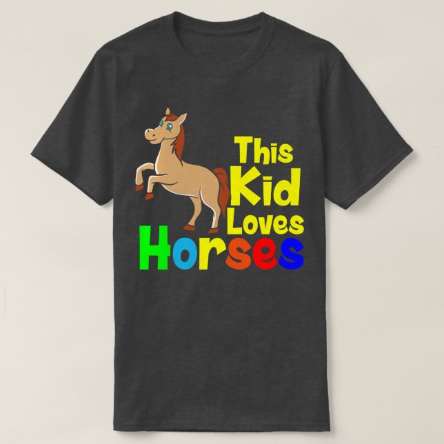 Camiseta Cavalos Esta Criança Adora Cavalos (Frente do Design)