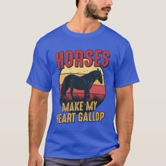 Camiseta Cavalos Fazem Minha Rapariga De Cavalo Galopante