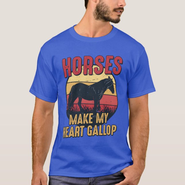 Camiseta Cavalos Fazem Minha Rapariga De Cavalo Galopante (Frente)