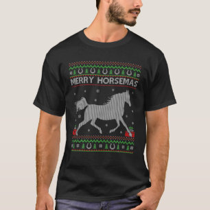 Camiseta Cavalos Felizes de Xmas de Amante de os animais Ca