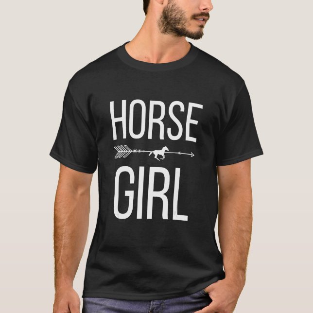 Camiseta Cavalos Garota Cavalos Design Gráfico (Frente)