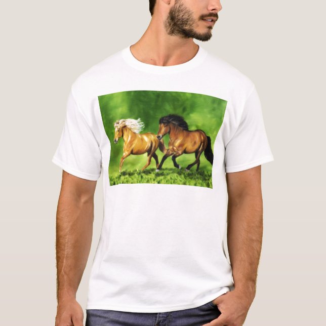 Camiseta Cavalos Islandeses chamados Dream Team (Frente)