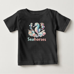 Camiseta Cavalos-marinhos, Gráfico de Criatura do Oceano