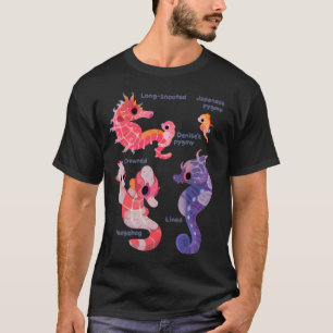 Camiseta Cavalos-marinhos - pastel