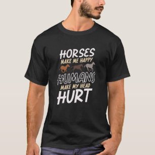 Camiseta Cavalos Me Fazem Feliz Humanos Me Fazem Doer a Cab