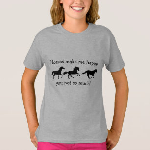Camiseta Cavalos me fazem feliz você não é tão engraçado, c