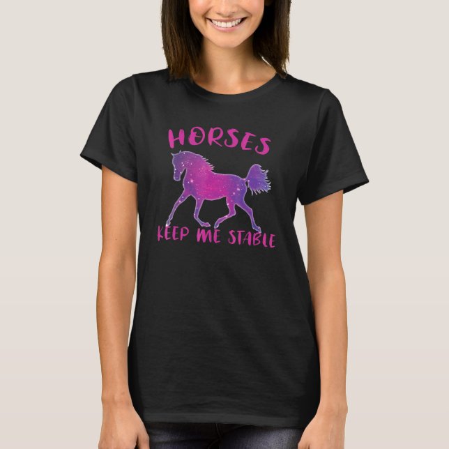 Camiseta Cavalos Me Mantêm Estável Equitação (Frente)