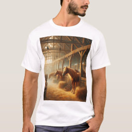 Camiseta Cavalos no celeiro