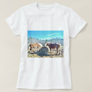 Camiseta Cavalos Raspados Recuperados comendo feno