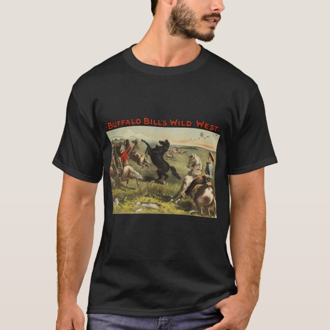 Camiseta Cavalos Selvagens Oeste de Buffalo Bill (Frente)