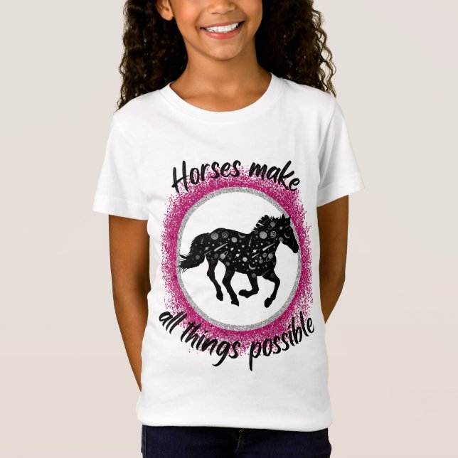 Camiseta Cavalos Tornam Tudo Possível Camisa-T (Frente)