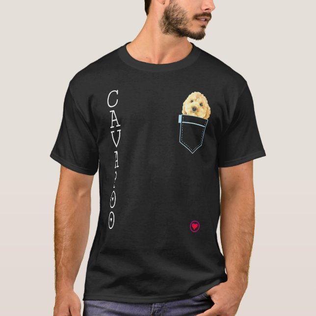 Camiseta Cavapoo Em Pocket Cachorro Cachorro Cruzado (Frente)