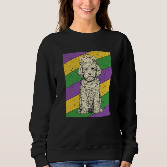 Camiseta Cavapoo Jester Mardi Gras Doodle Dog Mom or Dad (Frente)