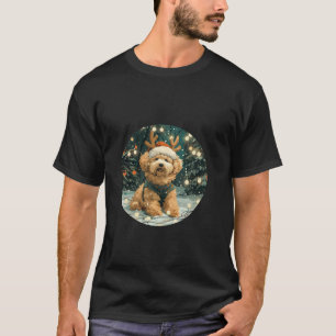 Camiseta Cavapoo Reindeer Cachorro Santa Hat Cute Holi