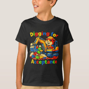 Camiseta Cavar por aceitação conscientização sobre autismo