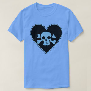 Camiseta Caveira Azul no Coração
