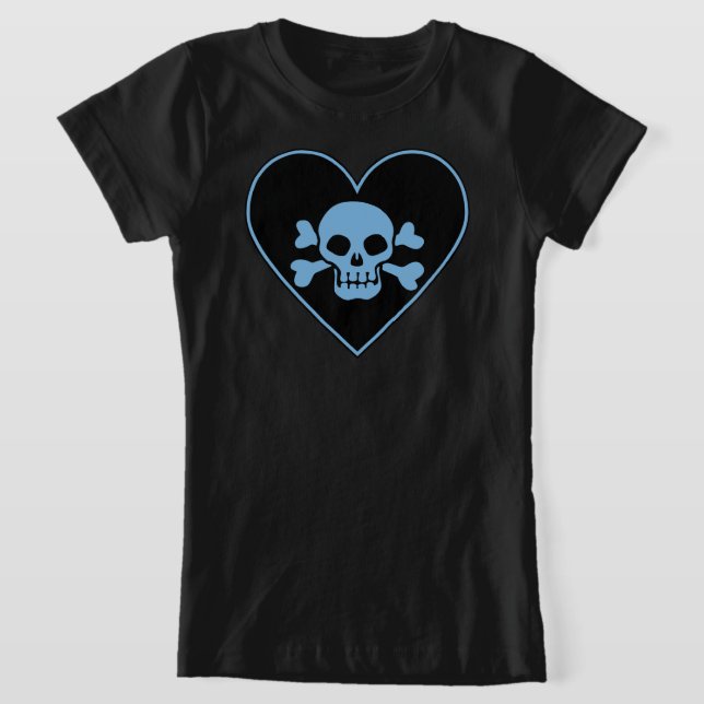 Camiseta Caveira Azul no Coração (Postura )