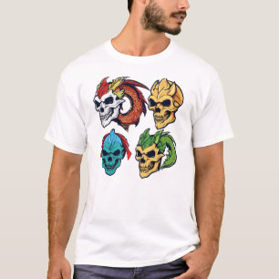 Camiseta Caveira Chic Dragão - Animação Cuta Inspirada
