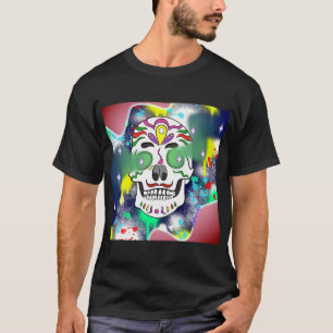 Camiseta Caveira Colorida Desenhando Homens