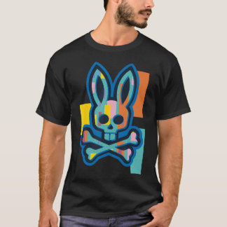 Camiseta Caveira Colorida E Crossbones Coelho Mau Coelho Co