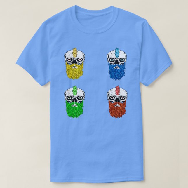 Camiseta Caveira com a barba do Rainbow Sticker Pack (Frente do Design)