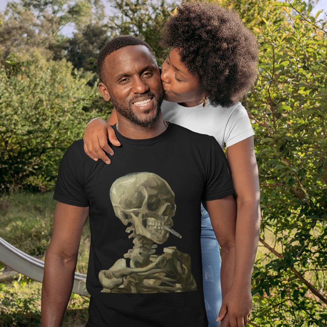 Camiseta Caveira com cigarro aceso de Vincent van Gogh (Criador carregado)