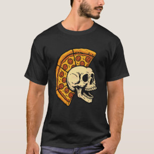 Camiseta Caveira com Mohawk de Pizza Comida de Rock Punk En