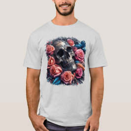 Camiseta Caveira com Rosas e Bluebird